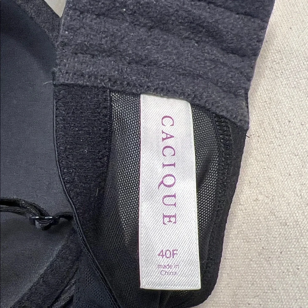 Cacique Black Smooth Boost Plunge Bra 40F Sexy Sculpting Lift Classic Everyday - Picture 3 of 4